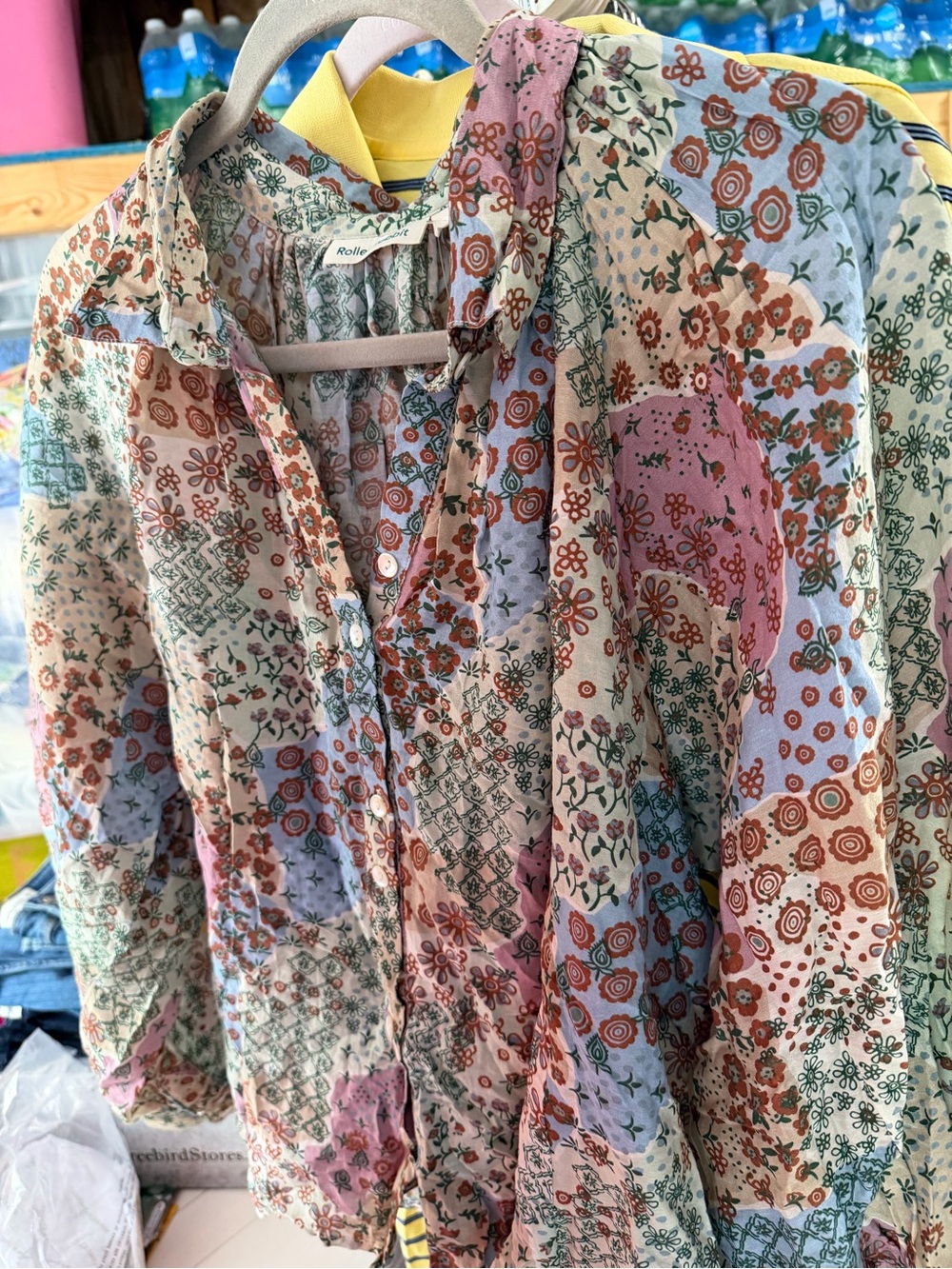Roller Rabbit nwt boho Floral Patchwork Top — Blue, Green, Rust, Yellow nwt